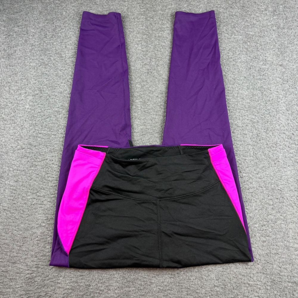 Victoria's‎ Secret Leggings Women's 12 Purple Colorblock High Waist Activewear